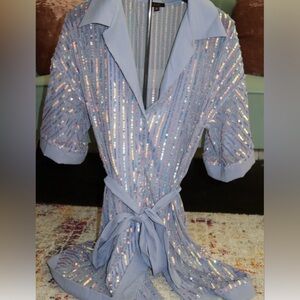 Blue Sequin Oversized Dress